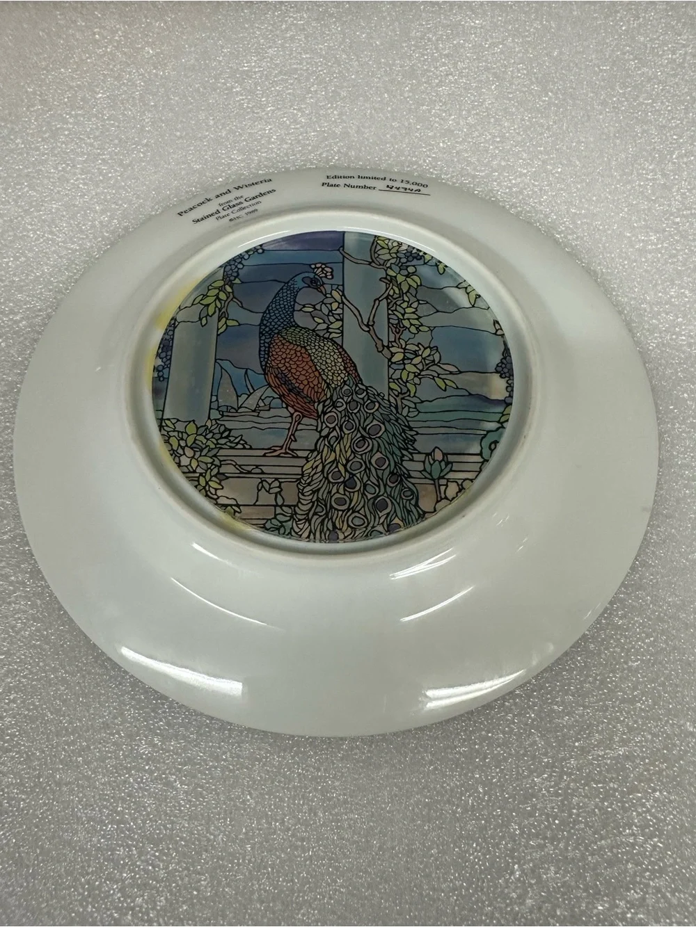 Vintage Decorative Peacock Motif Porcelain Plate - Golden rim.